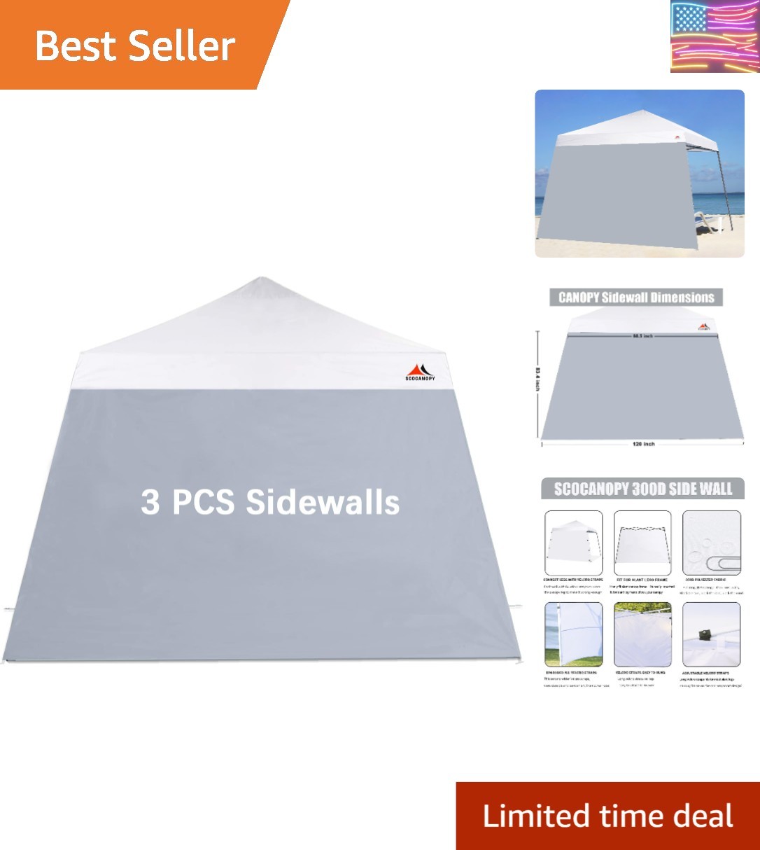 Frame, 3 Pack Sunwall Only Gray