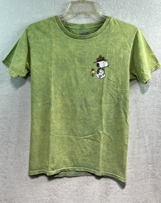 Peanuts Snoopy & Woodstock T-Shirt  SS Green Sz S Kids