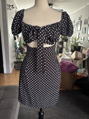 NWOT PrettyLittleThing Polka Dot Cutout Dress