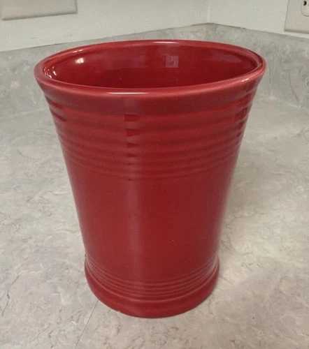 Fiestaware Fiesta Scarlet RED Utensil Crock  6.5"H Kitchen Canister