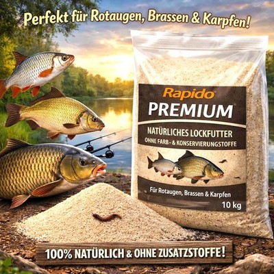 10kg Rapido Premium unser Bestes Lockfutter Angelfutter Karpfen-Brassen(2,75/kg)