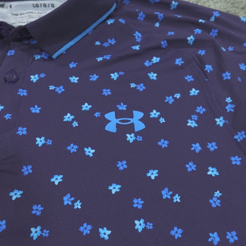 Under Armour Shirt Mens Large Loose Fit Performance ISO-Chill Polo Floral - Picture 5 of 10