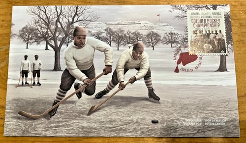 FDC Canada 2020 COLORED HOCKEY = HALIFAX EUREKAS = BLACK HISTORY Official