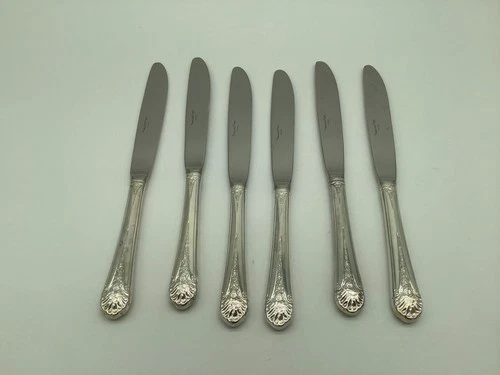 Lot of 6 Wallace EPS Modern Hollow Knife Royal Rose 9 5/8" Flowers