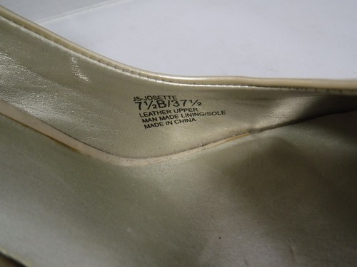 Jessica Simpson Josette Gold Patent D'Orsay Heels Peep Toe Women's US Sz 7.5 - Picture 9 of 17