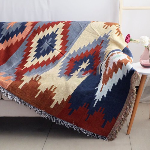 Tapiz colgante de pared 63 pulgadas manta navajo tribal azteca étnica Kilim - Imagen 14 de 23