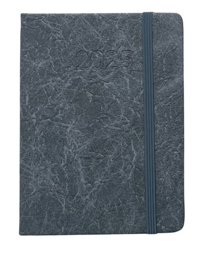 2025 Diary PU Neural Earthy with Elastic A6 WEEK TO VIEW 4 Assorted Colors - Picture 4 of 6