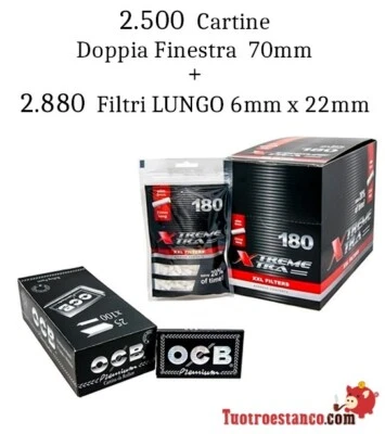 Filtri X-Trem Xtra largo 6 x 22mm + OCB doppia finestra 70mm