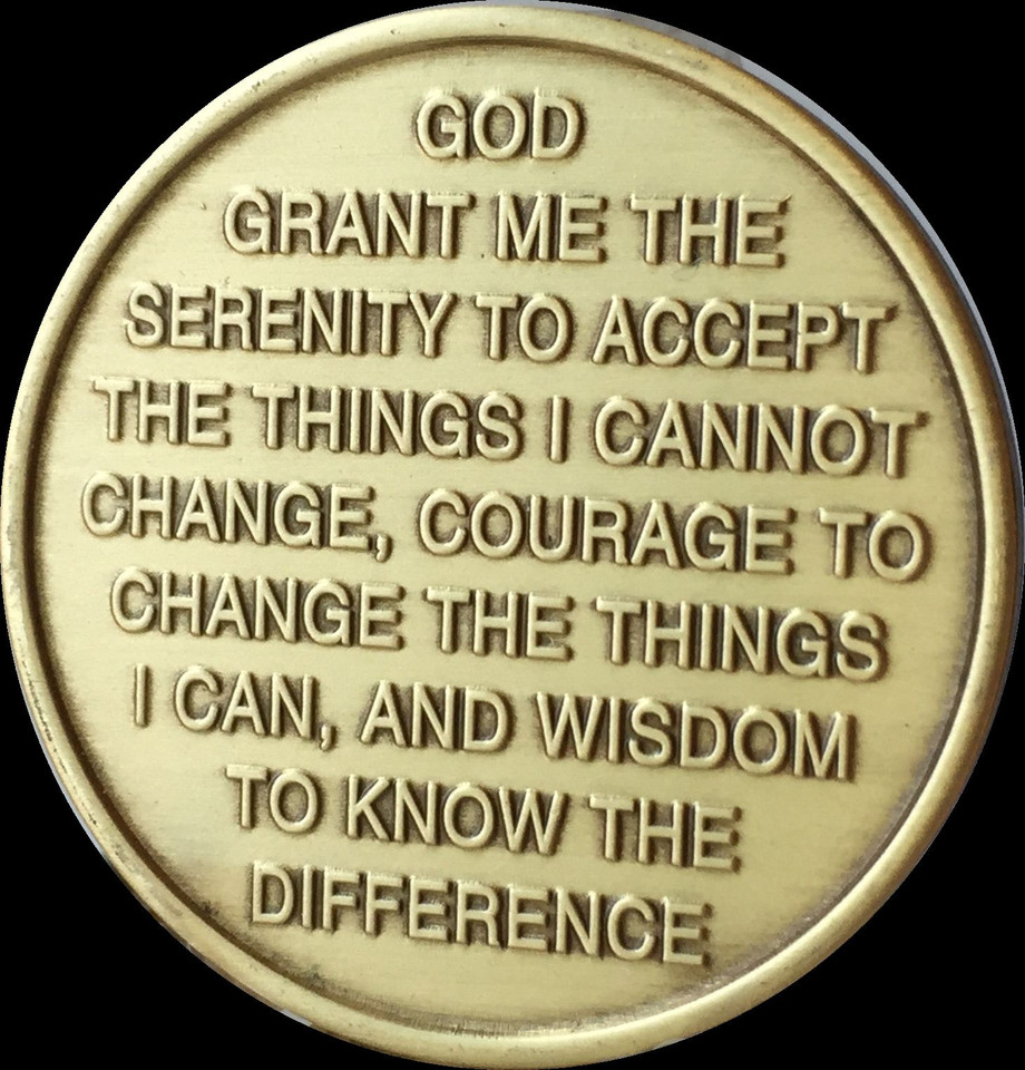 One Day At A Time Camel Serenity Prayer Bronze Sobriety Medallion Coin ...