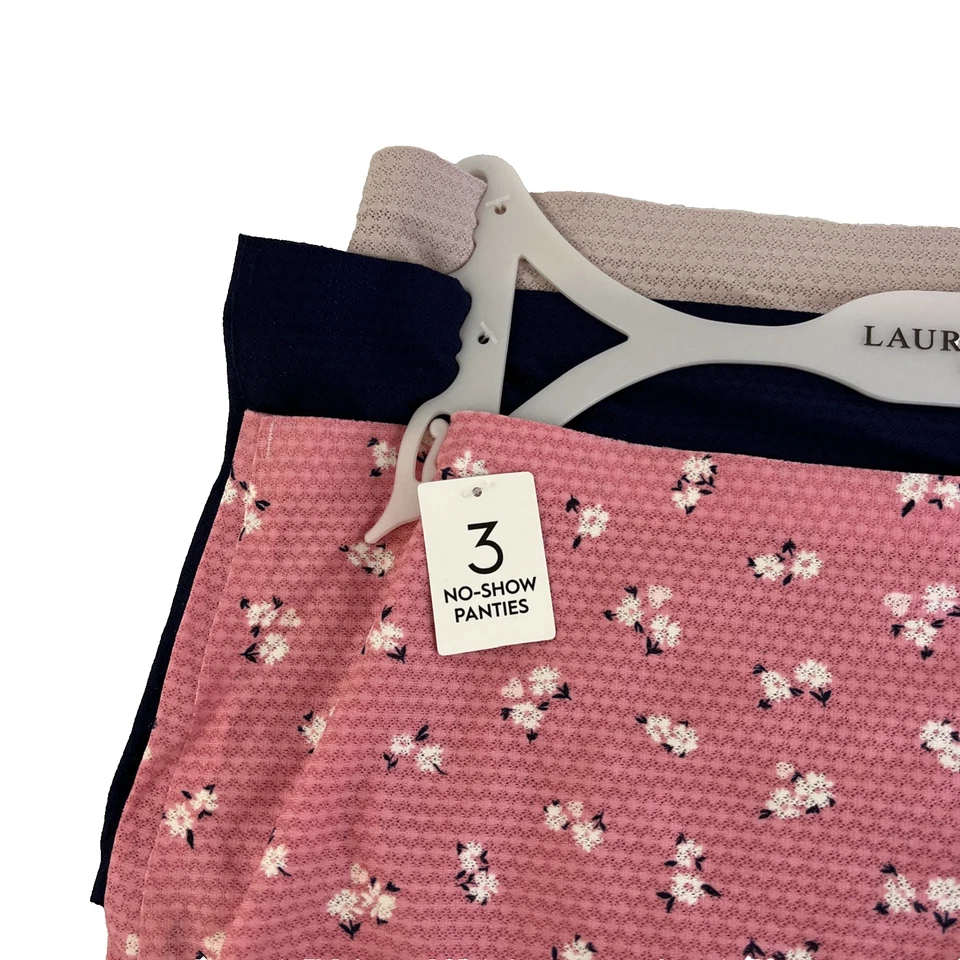 Nuevo paquete de 3 bragas para mujer Laura Ashley No Show talla L nuevas con etiquetas nailon spandex sin costuras Foto 3 de 4