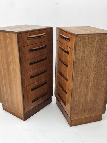 Restored Gplan Vintage Pair Of Tallboys Restored Chests of 6 Drawers Retro Teak - Picture 3 of 15