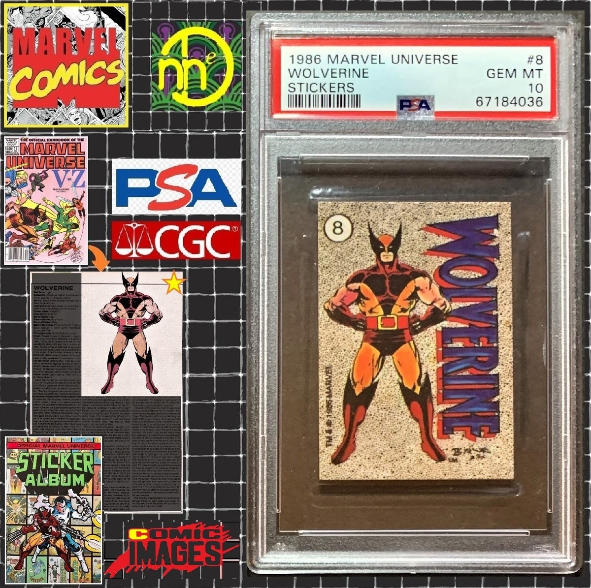 1986 Marvel Universe Sticker - #8 Wolverine - PSA 10 GEM MINT | eBay