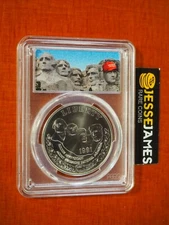 1991 P $1 SILVER MOUNT RUSHMORE COMMEMORATIVE DOLLAR PCGS MS69 TRUMP MAGA LABEL
