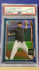 Alex Young - 2015 Bowman Draft Chrome Blue Refractor   PSA 10  #124/150