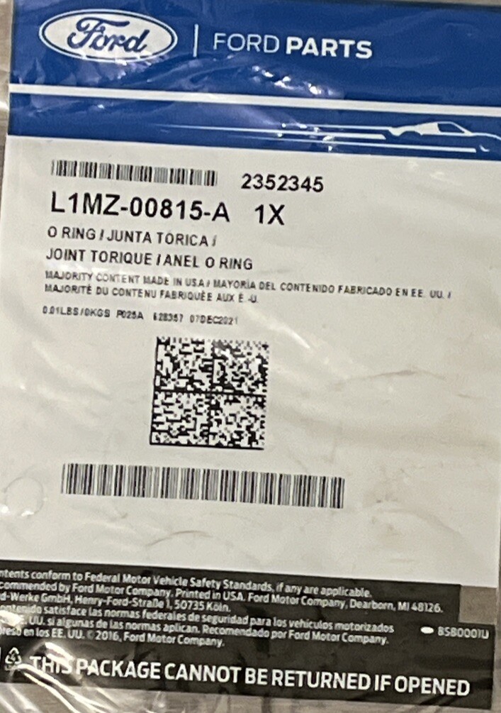 Genuine Ford Axle Assembly O-Ring L1MZ-00815-A for sale
