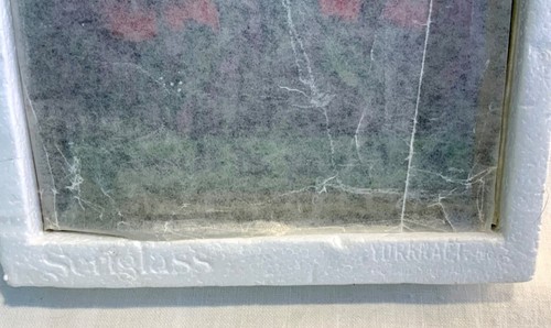 Vtg Yorkraft Seriglass Art Nouveau Gascoyne Stained Window Diptych Poppy Field - Picture 11 of 12