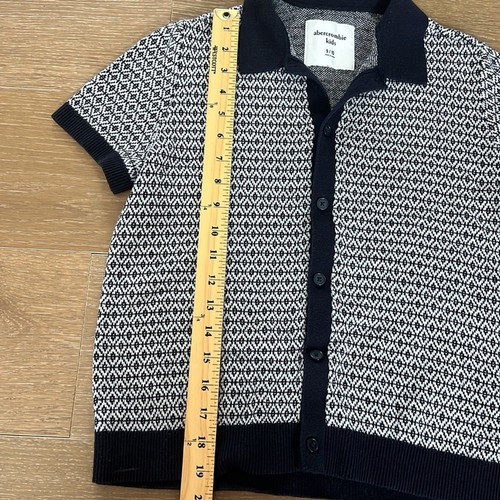 Abercrombie & Fitch Kids Jacquard Collared Button Down Polo Top | 9/10 - Picture 4 of 5