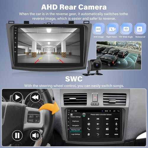 For Mazda 3 (Axela) BL 2009-13 Car Stereo Android 14 CarPlay Navi DAB+ ▶2G+32GB◀ - Picture 11 of 18