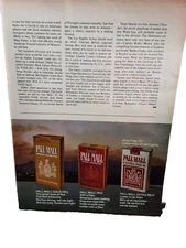 1977 Pall Mall Cigarettes Gold Red Extra Mild Original Print ad 70s