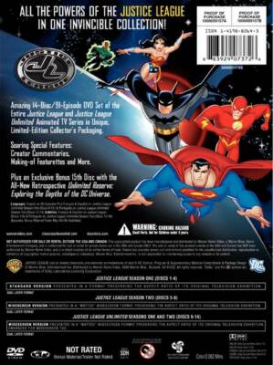 Justice League:The Complete Series(DVD,15-Disc Set,Tin Box)NEW+