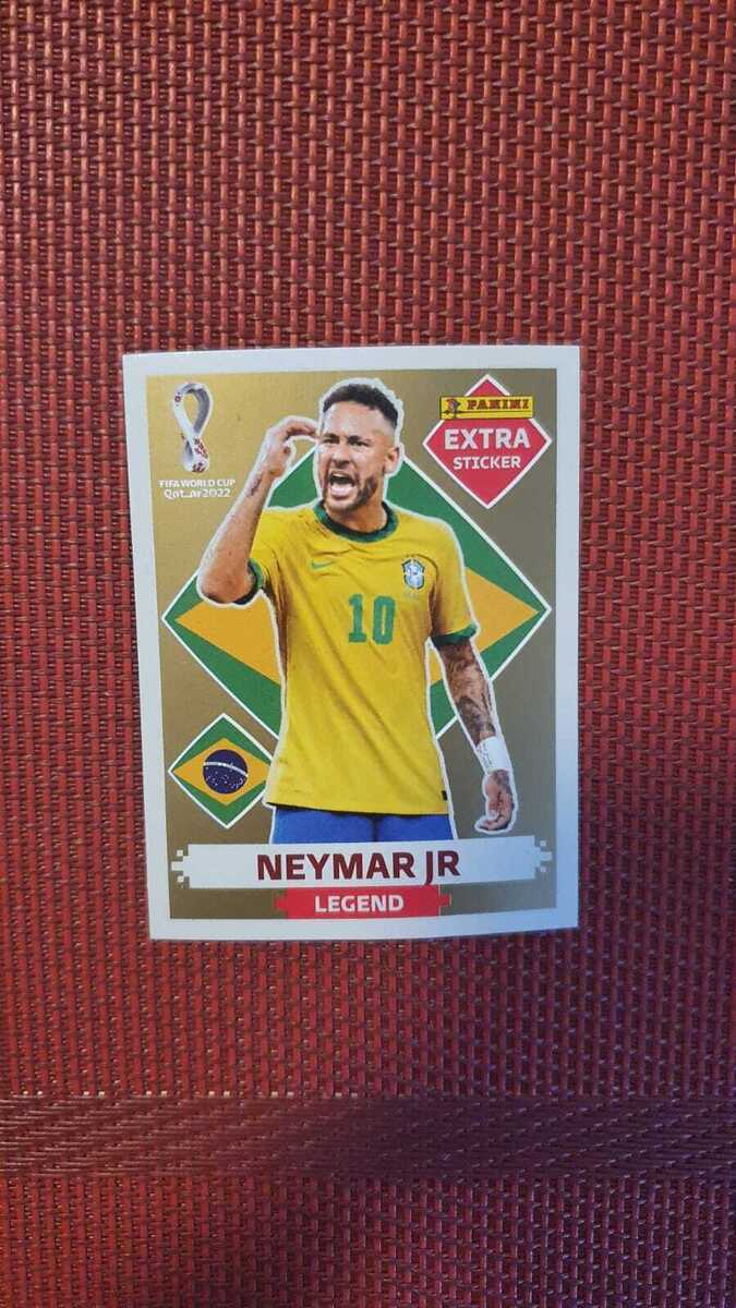 PANINI WORLD CUP QATAR 2022 NEYMAR Jr GOLD LEGEND EXTRA STICKER