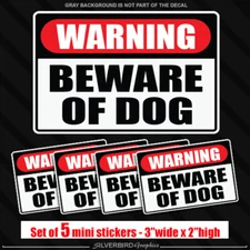5x Beware of Dog stickers caution door warning attention animal vinyl safety