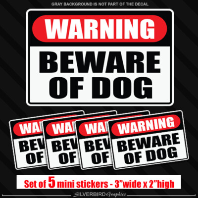 #ad 5x Beware of Dog stickers caution door warning attention animal vinyl safety $3.95