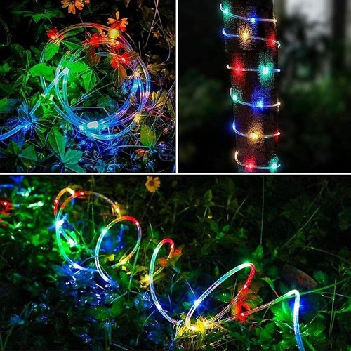 Solar LED Tube String Lights Outdoor Waterproof Garden Decor for Garden Party - Picture 21 of 34