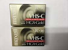 Lot Of 2 Sealed Maxell HGX-Gold TC 30 VHS C High Grade Camcorder Tapes