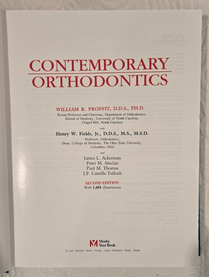 Contemporary Orthodontics - Hardcover By Proffit, William R , 2nd
