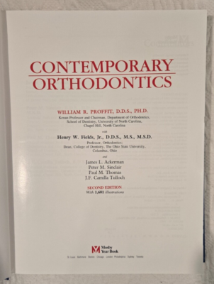Contemporary Orthodontics - Hardcover By Proffit, William R , 2nd