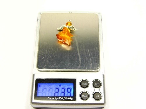 Angel Figurine Souvenir With Baltic Amber Stone Natural Genuine Religious 6361 - Picture 9 of 9