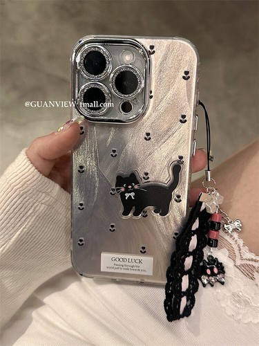 Für iPhone 11 12 13 14 15 Case Hülle Schutzhülle Cover Katze Cat Handy Band TPU - 第 1/6 張圖片