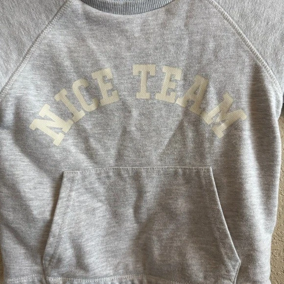 Zara Kids Gray Nice Team Short Sleeve Sweatshirt Graphic Pocket Pullover Size 3