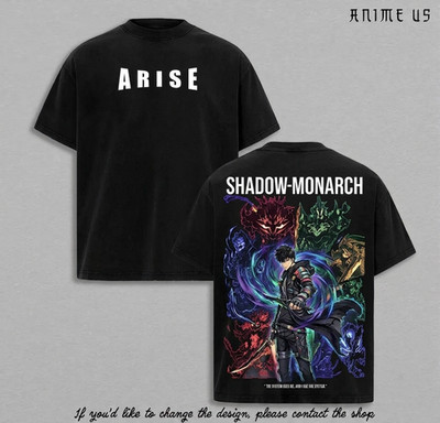 Sung Jinwoo Solo Leveling Anime T-Shirt Shadow Monarch Tee