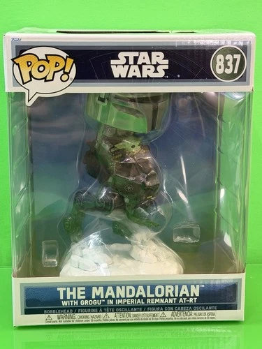 Funko Pop! Star Wars #837 The Mandalorian With Grogu In Imperial Remnant AT-RT