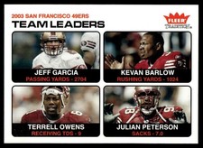 2004 Fleer Tradition Jeff Garcia/Kevan Barlow/Terrell Owens/Julian Peterson San