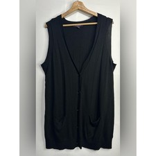 Roaman's Black Button Front Sweater Vest 18/20