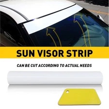 Sun Visor Strip Windshield Banner Vinyl Long Blank Lasting Decal White EOA