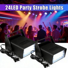 24LED DJ Party Strobe Lights Flash Stage Effect Light Disco Bright White Lamp