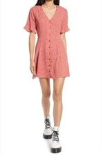 Lulus small red & white tie back mini dress