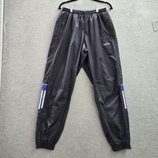 VINTAGE Adidas Men Activewear Pants M Black Logo Embroidery Track 31" Y2K READ