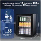 68-Can Beverage Refrigerator Cooler, Glass Door Drink Fridge