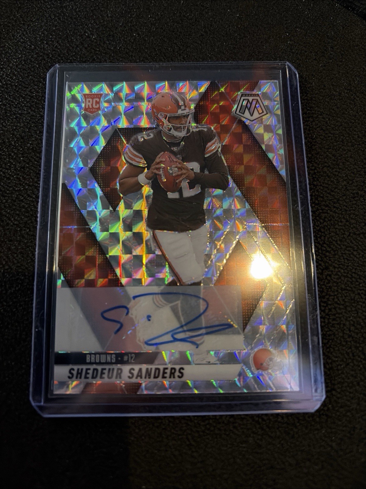 2025 Panini Mosaic Football Shedeur Sanders Silver Mosaic #302 Auto RC