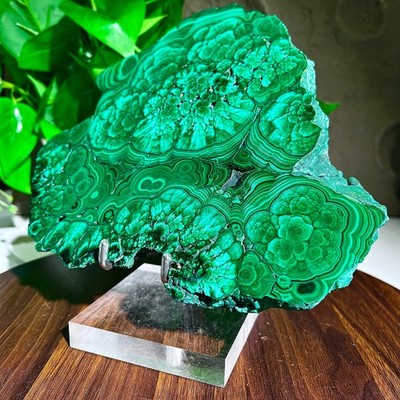 3.26LB  green crystal peacock stone quartz specimen