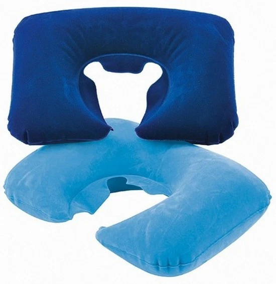 Voyage Cou Oreiller Gonflable Repose Tête Coussin Soutien Camping Bleu 11717 - Photo 1/1