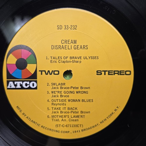 Original 1969 Reissue: Cream "Disraeli Gears" LP - ATCO Records (SD-33-232) EX+ - Picture 7 of 7