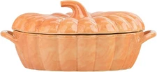 10 Strawberry Street Pumpkin Patch Oval Covered Casserole, Orange