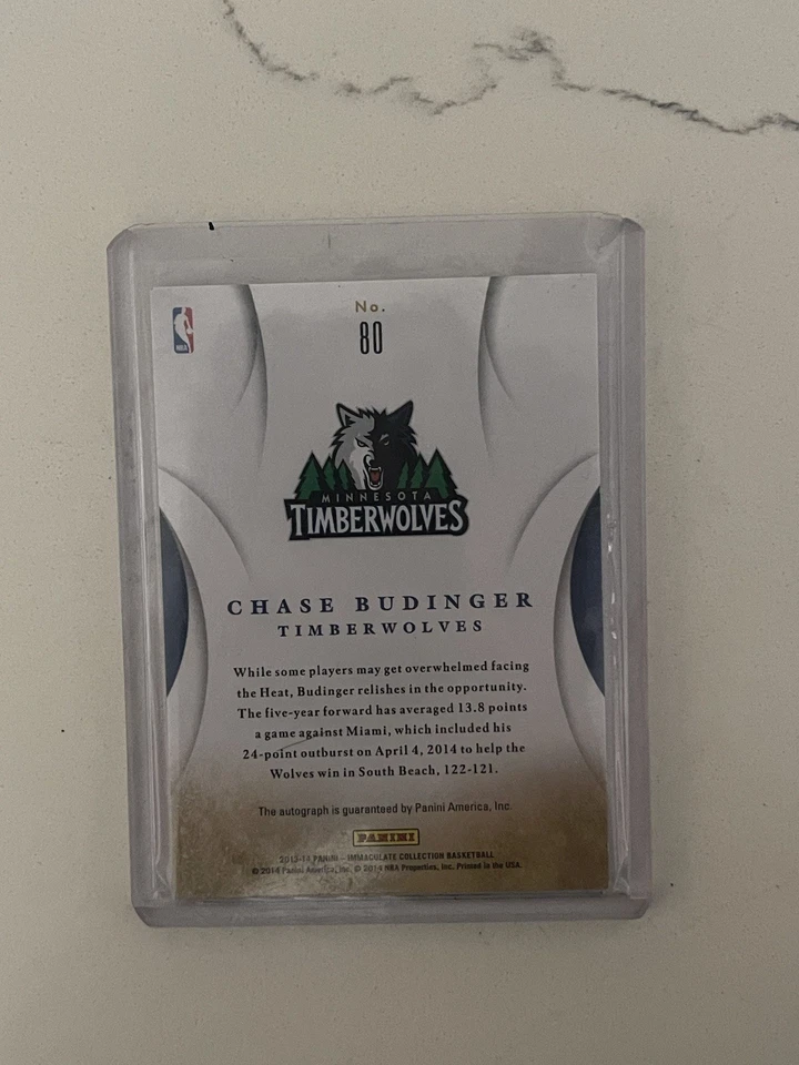 Panini Immaculate Collection 2013-14 - Ink Chase Budinger #80 05/99 (AU) Foto 2 de 2