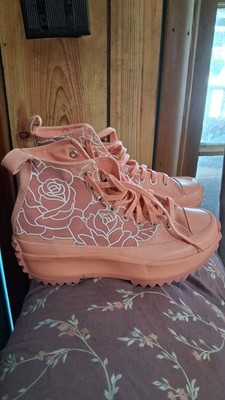 Converse Run Star Hike Women's Size 8 Shoes Pink Floral Platform High Sneakers